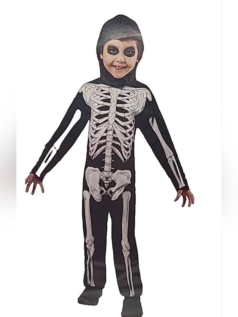 New Way To Celebrate Boys’ Size M 8 Or L 10 Skeleton Halloween Costume Jumpsuit